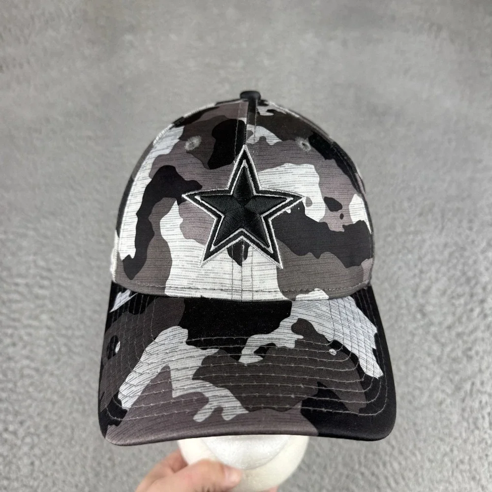 Dallas Cowboys S/M Baseball Cap Fitted Hat Camo NFL Blue Star‎ Sports 39Thirty
